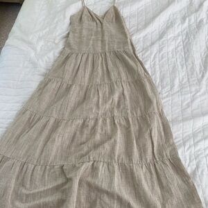 Banana Republic light taupe linen maxi dress size 2p